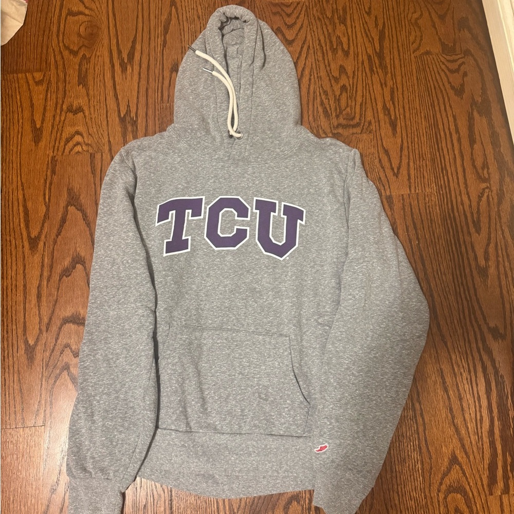 League Gray TCU Hoodie with Purple Accents